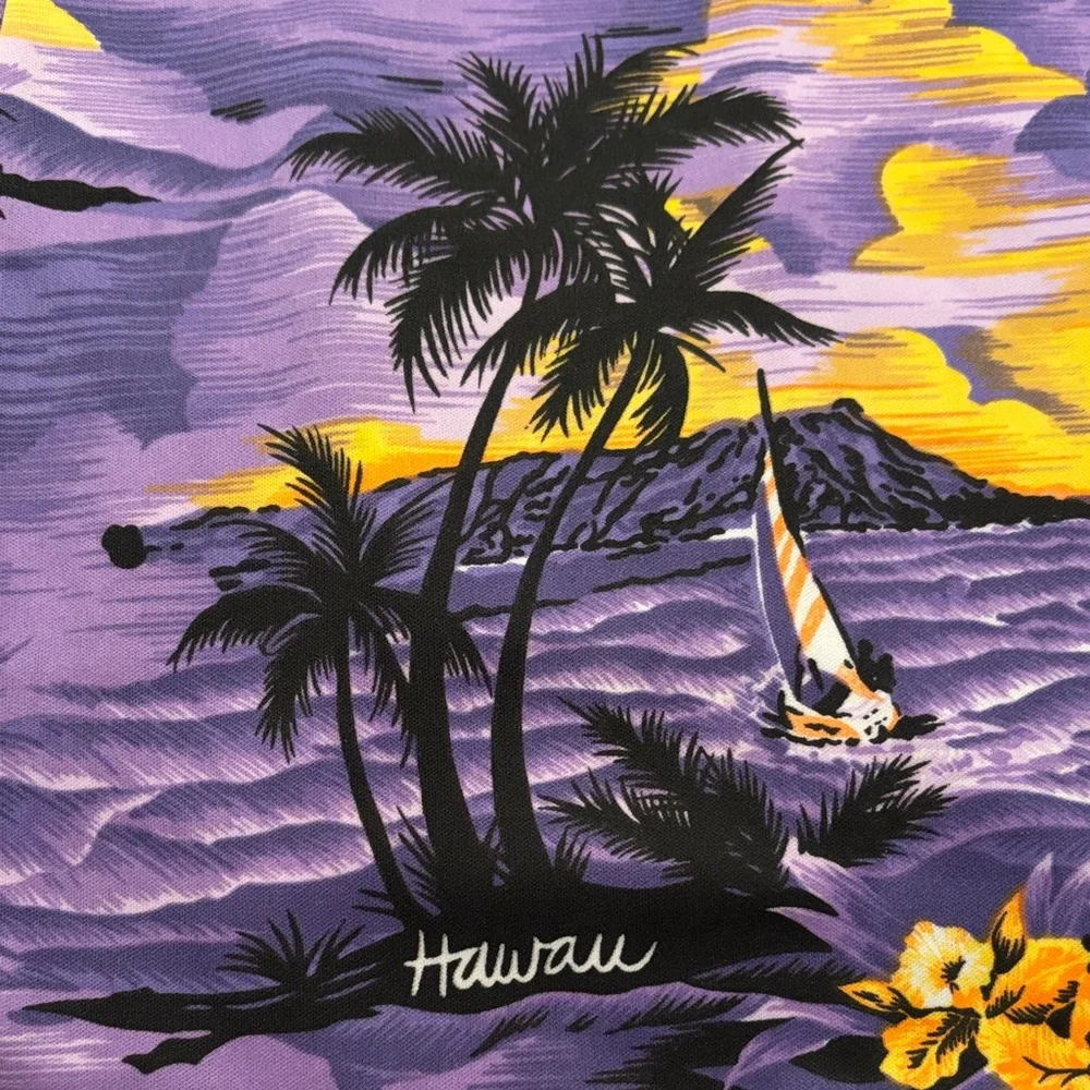 Kisses & Hugs Hawaiian Print Purple Maxi Dress - Picture 4 of 5